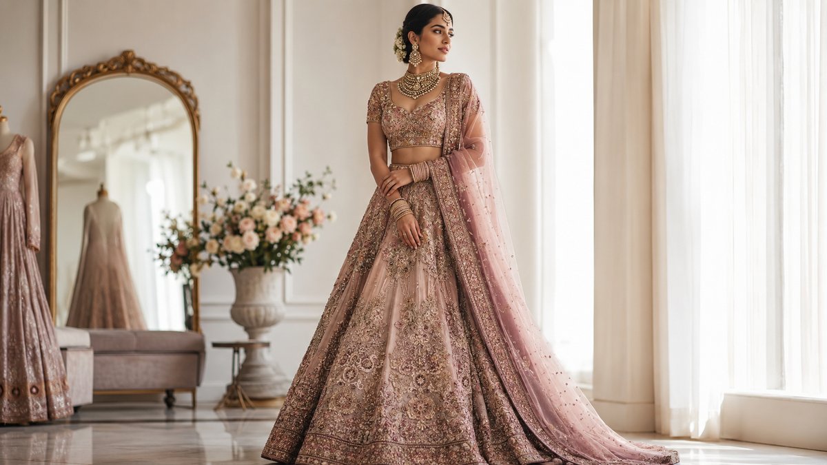 Custom bridal lehenga designed by Aarti Shingle in Pune