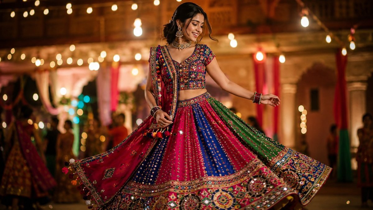 Lightweight custom Garba lehenga for Navratri in Pune