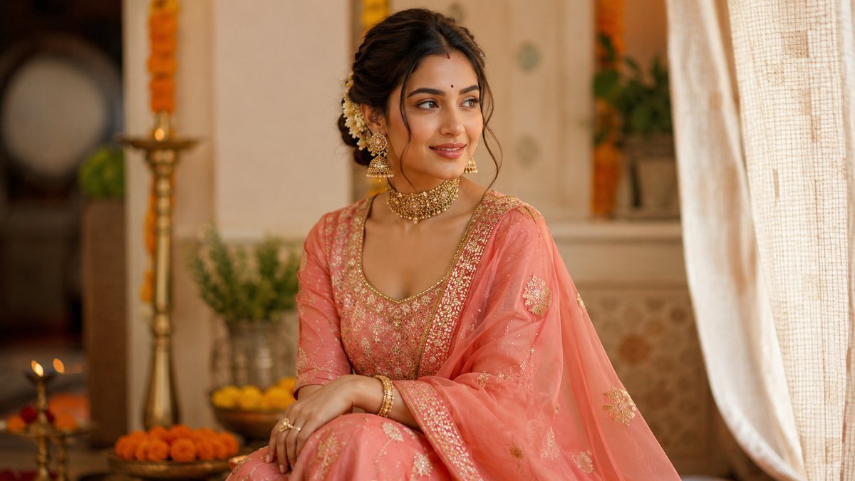 Elegant custom festive outfit for Raksha Bandhan in Pune