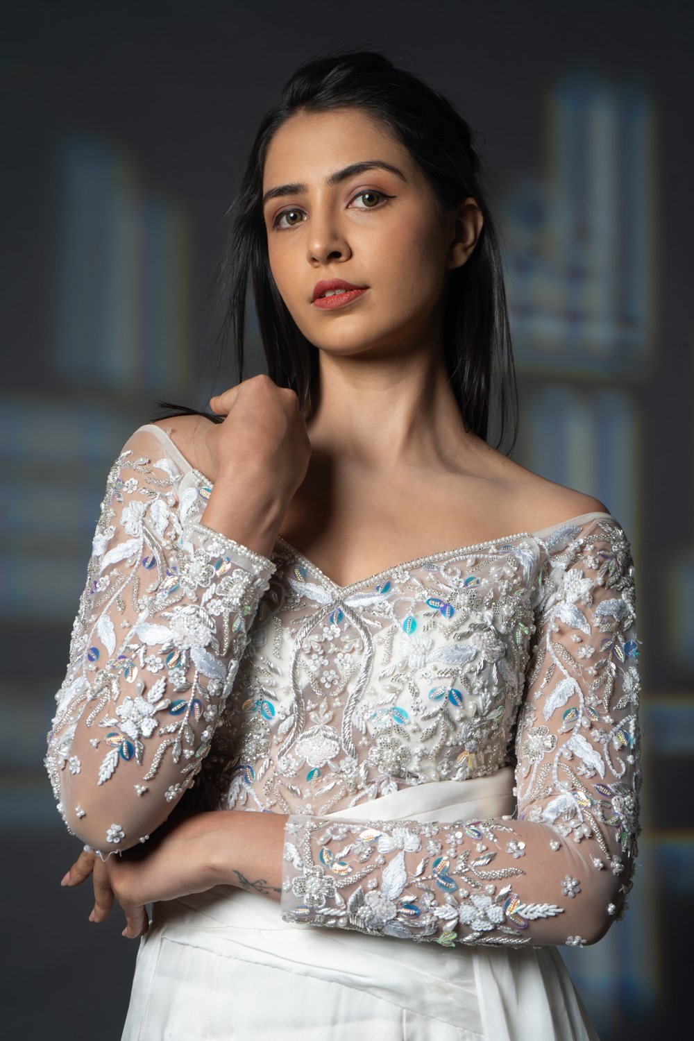 Dropped Shoulder Detached Flaired Gown — gowns
