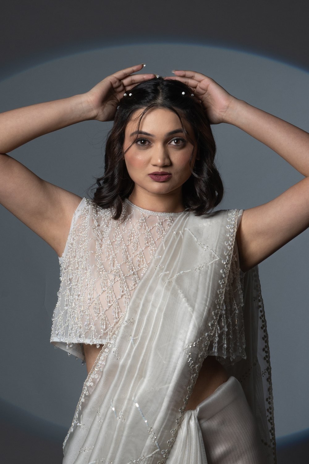 Grey Sheer Saree — sarees