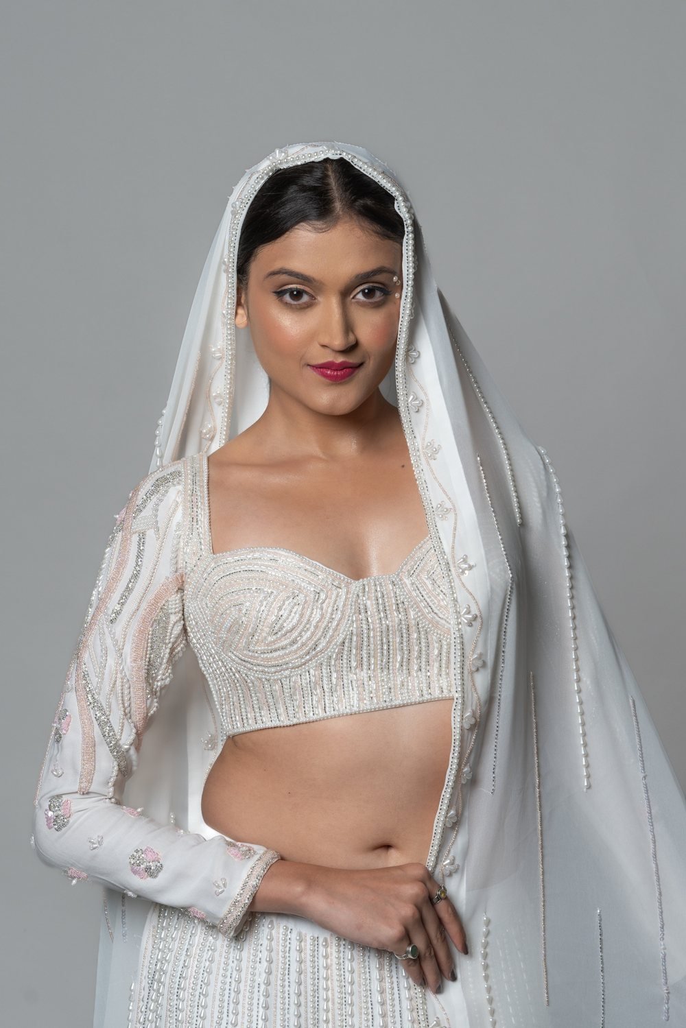 Pearled Lehenga, back view