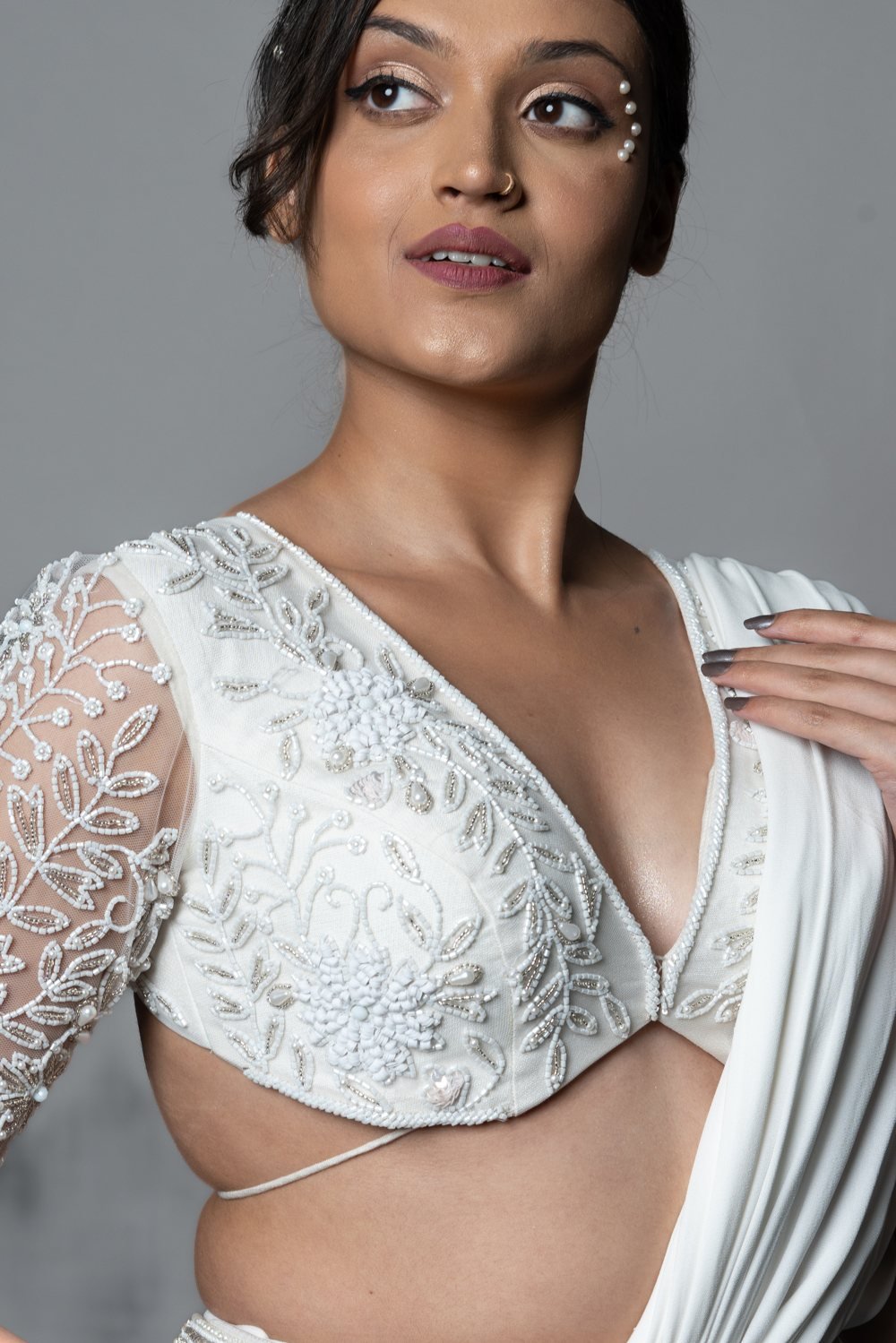 Pre Pleated Classy Saree, side view