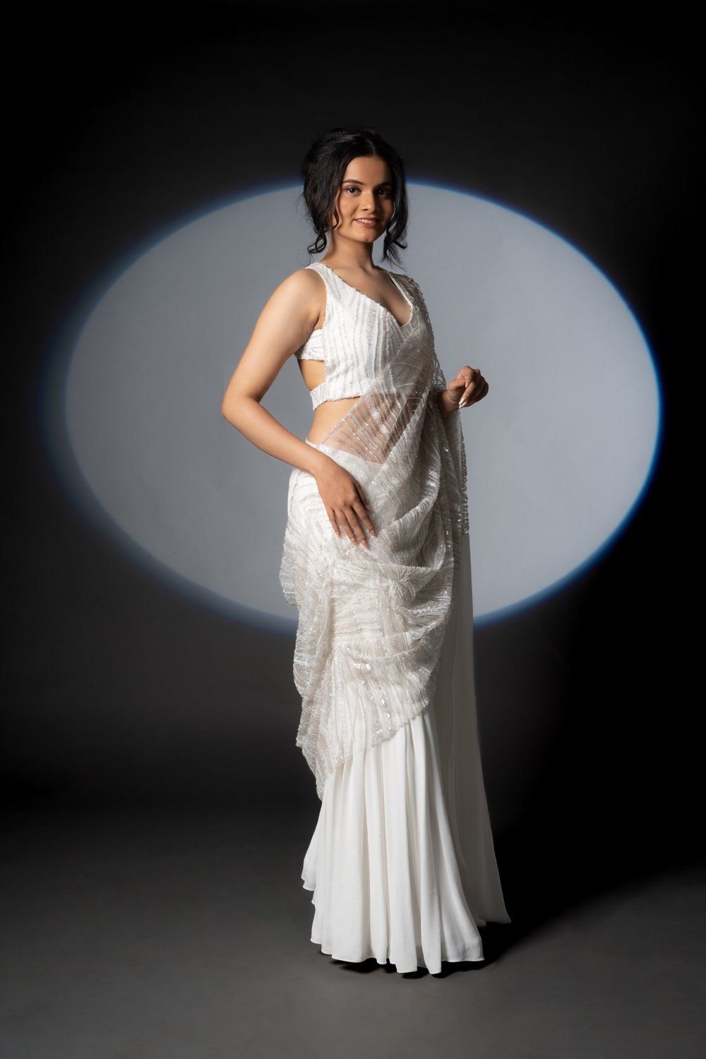 Pre Pleated Handworked Saree — sarees