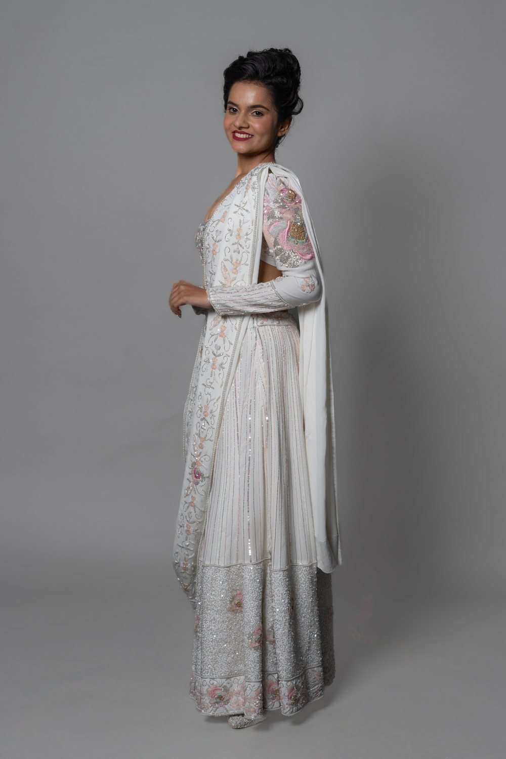The Rosy Dream Lehenga, side view