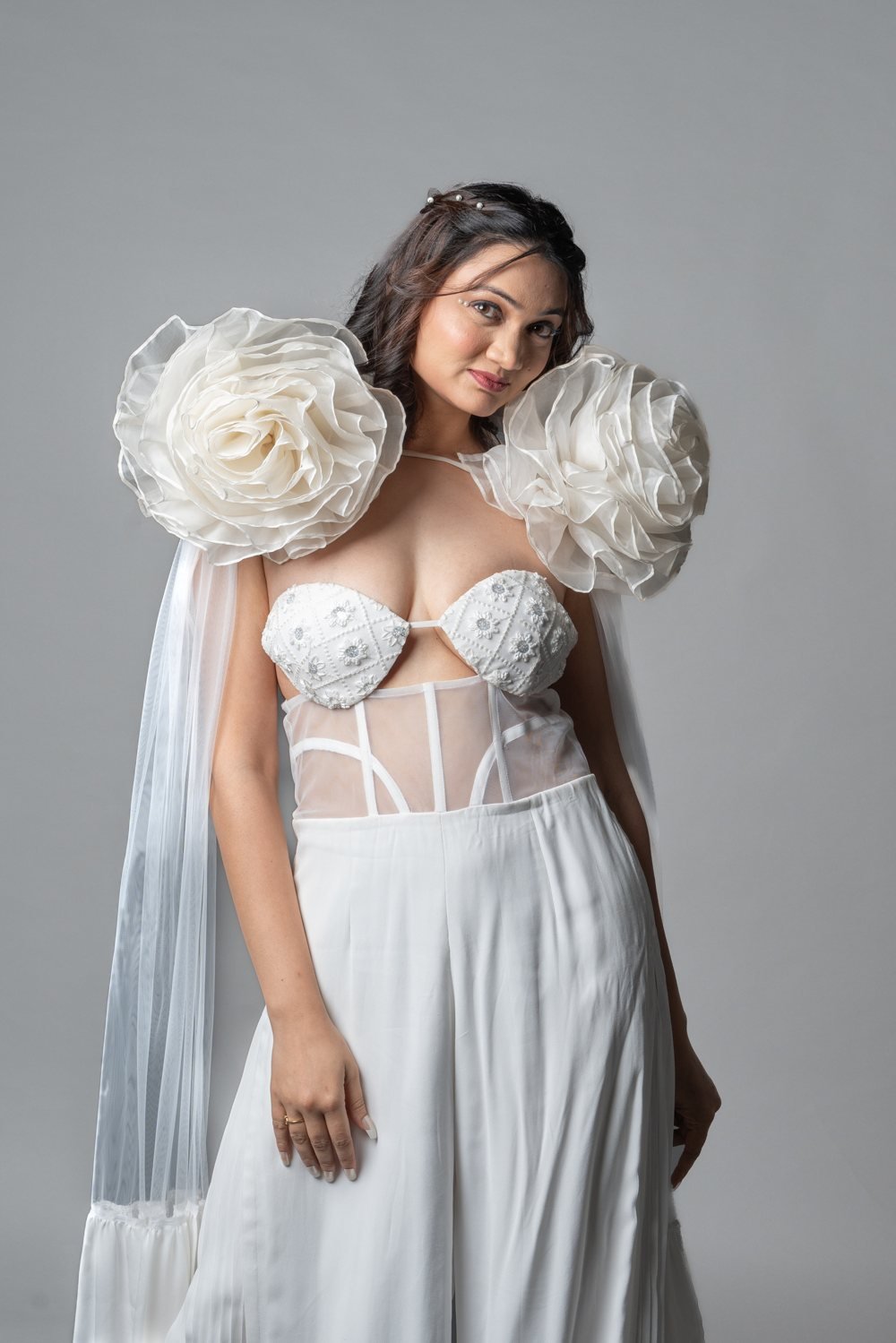 Shoulder Flower Jumpsuit — indo-western