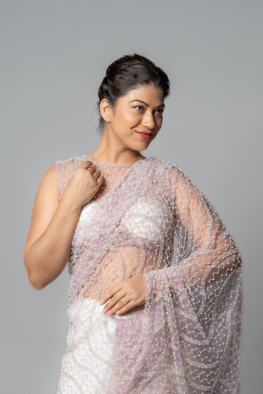 Skirt Saree with Embroidered Net — sarees