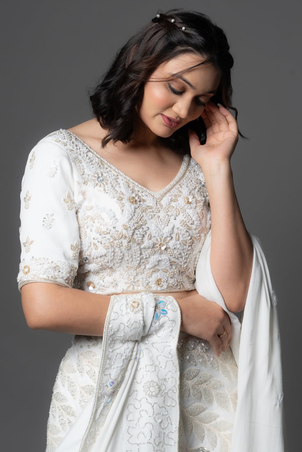 White Elegant Lehenga — lehengas